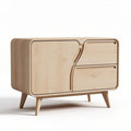 Wooden sideboard with curved doors and tapered legs 80 x 40 x 60cm