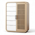 Wooden storage cabinet with five drawers and one louvered door 80 x 40 x 100cm