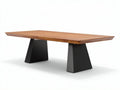 Wood dining table with black metal legs 200 x 100 x 75cm