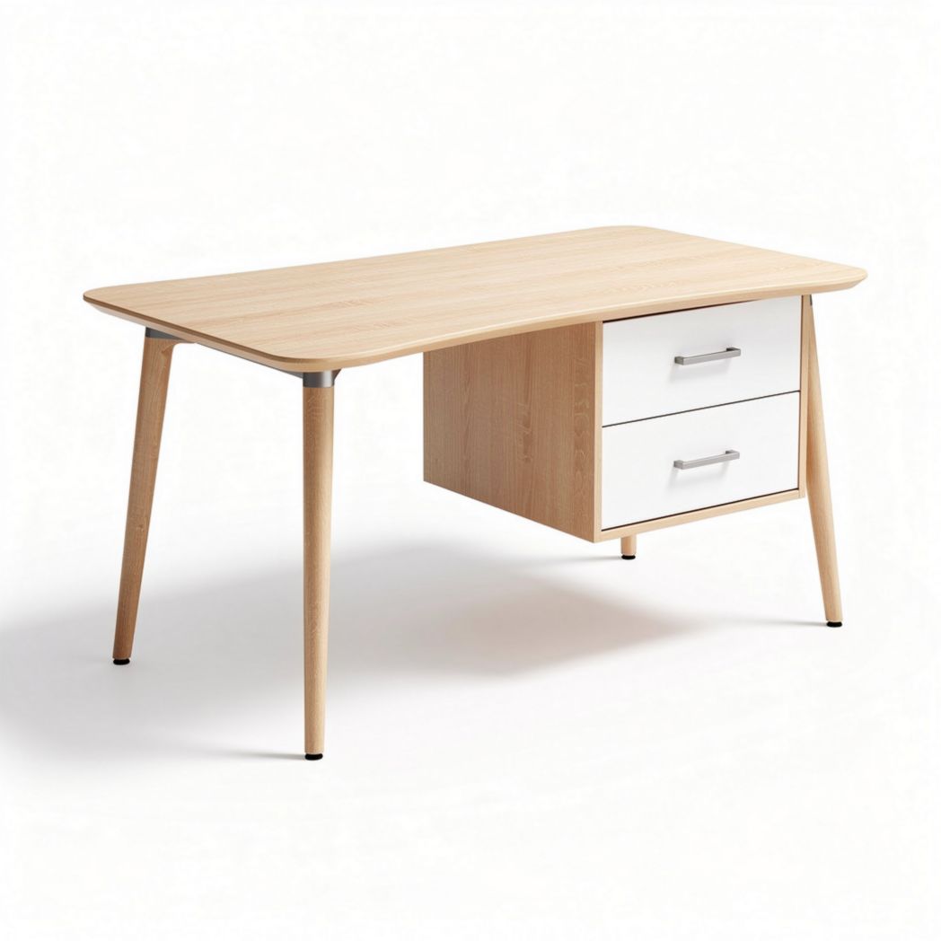 Wooden writing desk with two drawers and contemporary design 120 x 60 x 75cm