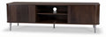 Wooden media console with two storage cabinets and open shelf 150 x 40 x 50cm