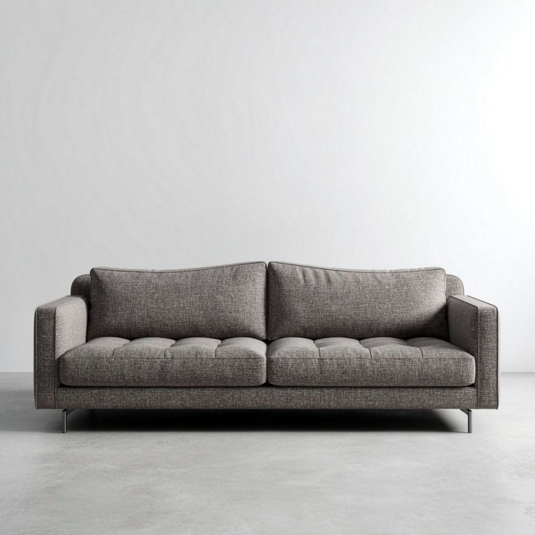 Modern gray fabric sofa for living room seating 210 x 90 x 85cm