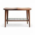 Wooden coffee table with glass shelf 45 x 30 x 40cm for living room use