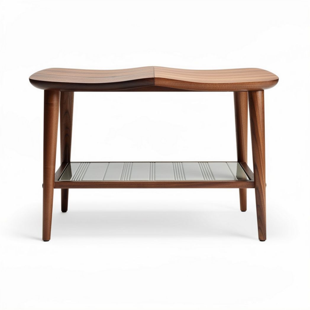 Wooden coffee table with glass shelf 45 x 30 x 40cm for living room use